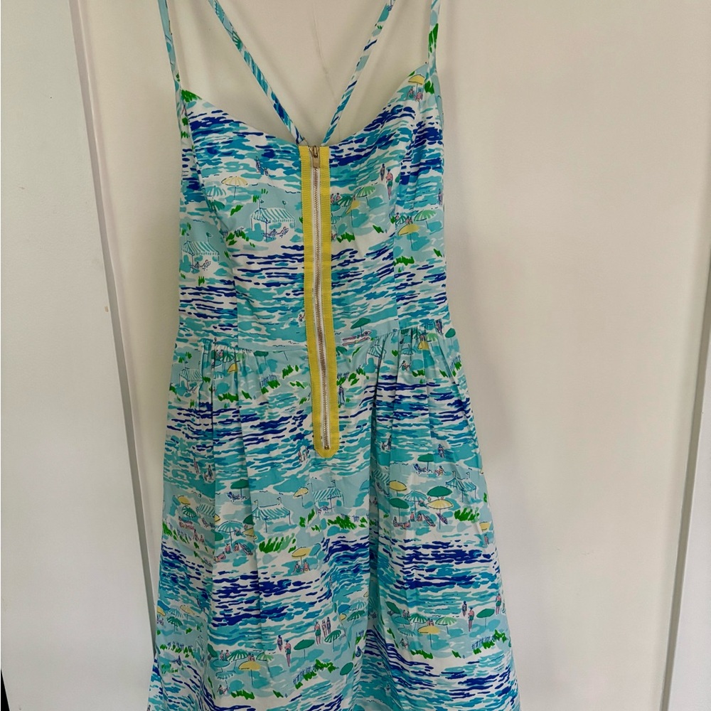 Lilly Pulitzer Pastel Lined Sundress with side pockets.